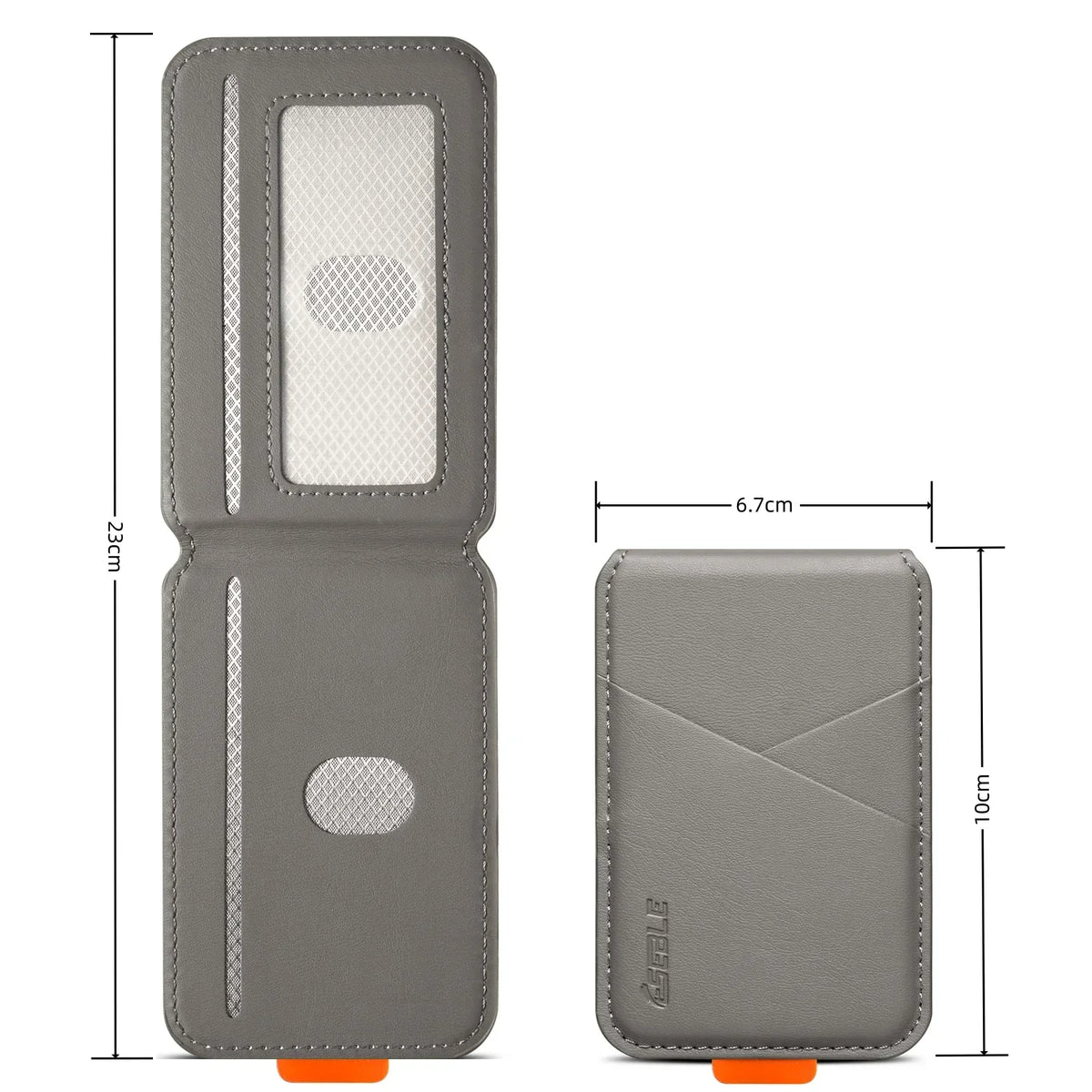 Premium PU Leather Magnetic Phone Card Holder, RFID Anti-Skimming Wallet Compatible with Magnetic Wireless Charging Smartphones,