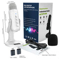 Haomuren Professional White USB Condenser Microphone Studio Recording Mic for PC Computer Phone Gaming Streaming Podcast Youtube
