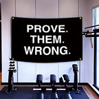 1pc Motivational Fitness Tapestry: Prove Them Wrong - 90x150cm (3x5ft) Inspirational Banner- Suitable for Home Gym, Man Cave,