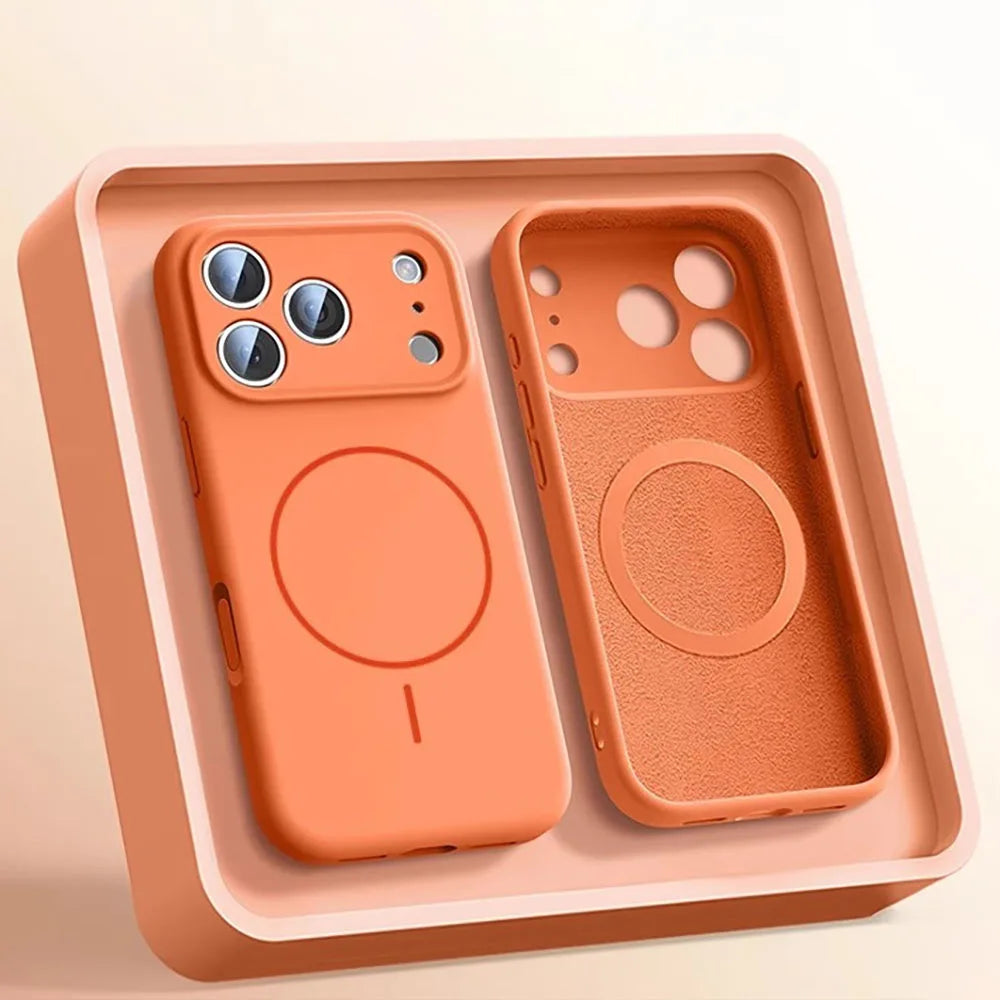 For Magsafe Liquid Silicone Phone Cases For iPhone 18 17 16 15 14 13 12 Pro Max Plus Air Case Magnetic Wireless Charging Cover