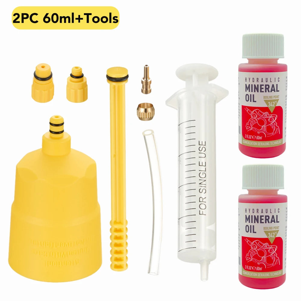 Bicycle Brake Mineral Oil 60ML Bike Hydraulic Disc Brake Oil Bleed Kit For SHIMANO TEKTRO SRAM NUTT Series Brake Repair Tools
