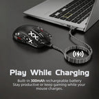 Wireless Mouse Bluetooth 5.4 2.4G Type-C Tri-Mode Rechargeable Gaming Mouse 8000 DPI 1000Hz Lightweight 58g RGB Mouse for PC Laptop Phone Tablet