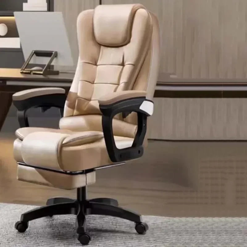 Leather Executive Office Chair Gaming Adjustable Modern Ergonomic Chair Mobile Massage Designer Silla Oficina Salon Furniture