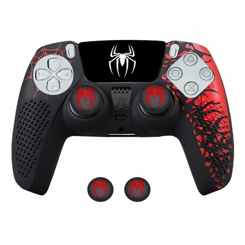 Para la funda del mando de PS5, carcasa de silicona antideslizante protectora compatible con el mando de PS5 con tapa de agarre para el pulgar