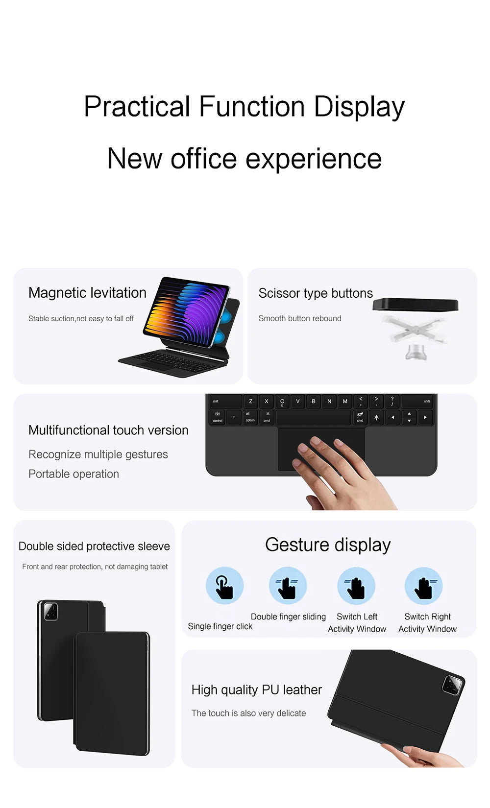 Magic Keyboard Folio For Xiaomi Pad 7 2024 Mi Pad 7 8 Pro 11.2' Tablet Smart Case For Xiaomi Pad 8 Spanish German Keyboard Cover