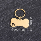 Custom Name Dog Tags Personalized Text Dog ID Tag Bone Shaped Stainless Steel Laser Engraving Anti-lost Customized Pets ID Tag