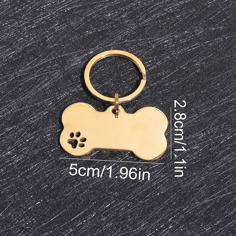 Custom Name Dog Tags Personalized Text Dog ID Tag Bone Shaped Stainless Steel Laser Engraving Anti-lost Customized Pets ID Tag