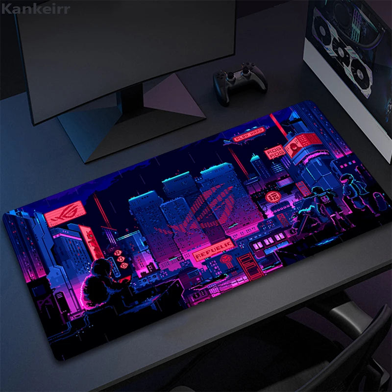 Asus Rog Black Mause Pad Anime Mouse Mats Gaming Computer Desk Mat Mouse Carpet Pc Accessories Gamer Mouse Pad Speed Rubber Mat
