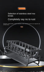 Kitchen stainless steel shelf, sponge drain rack, sink drainage rack, dishwashing supplies, dishcloth storage, drainage rack