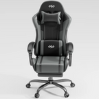 NEBMAAX Ergonomic Gaming Chair with Footrest Massage Function PU Leather Office Chair for Adults Swivel Computer Chair with Headrest And Lumbar Support