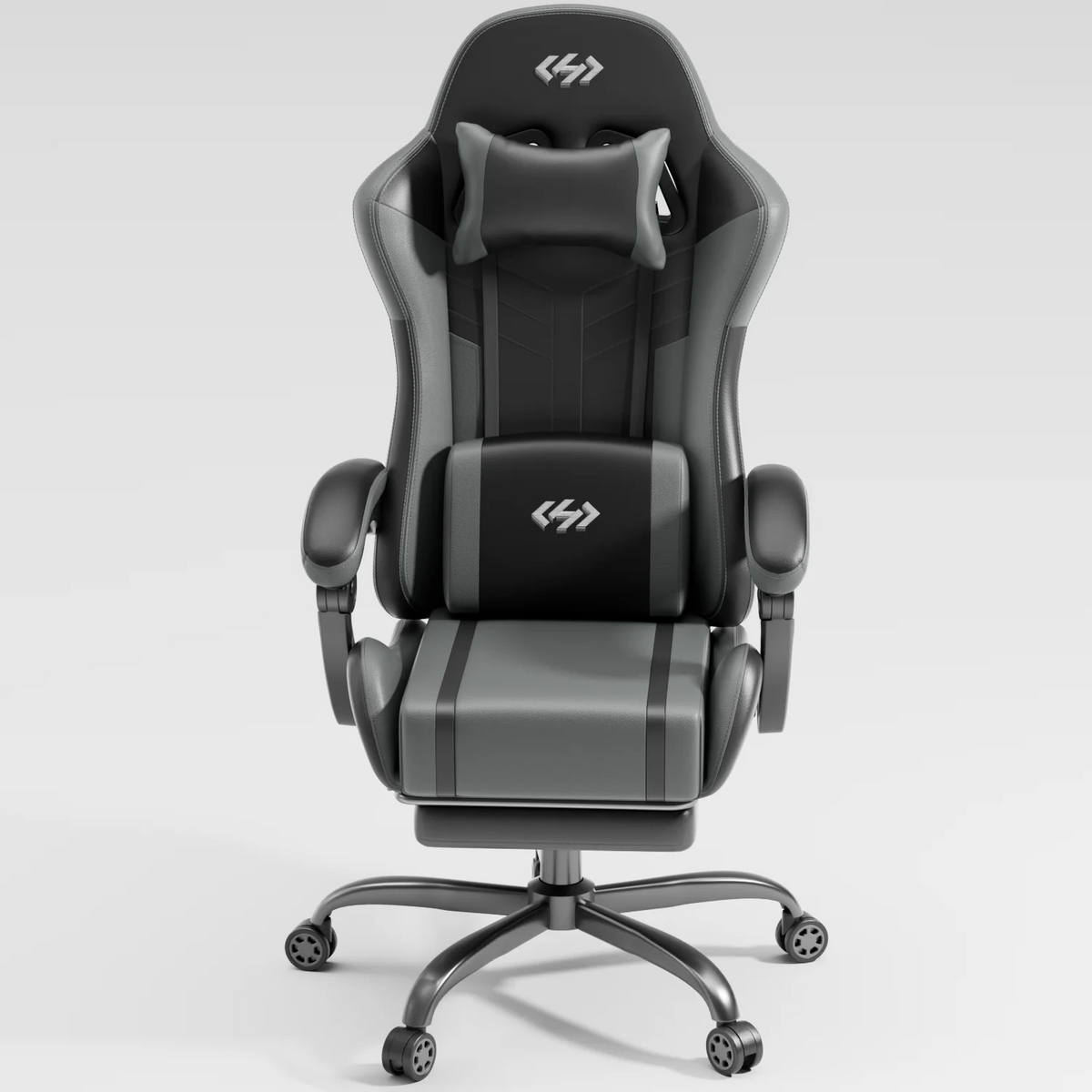 NEBMAAX Ergonomic Gaming Chair with Footrest Massage Function PU Leather Office Chair for Adults Swivel Computer Chair with Headrest And Lumbar Support