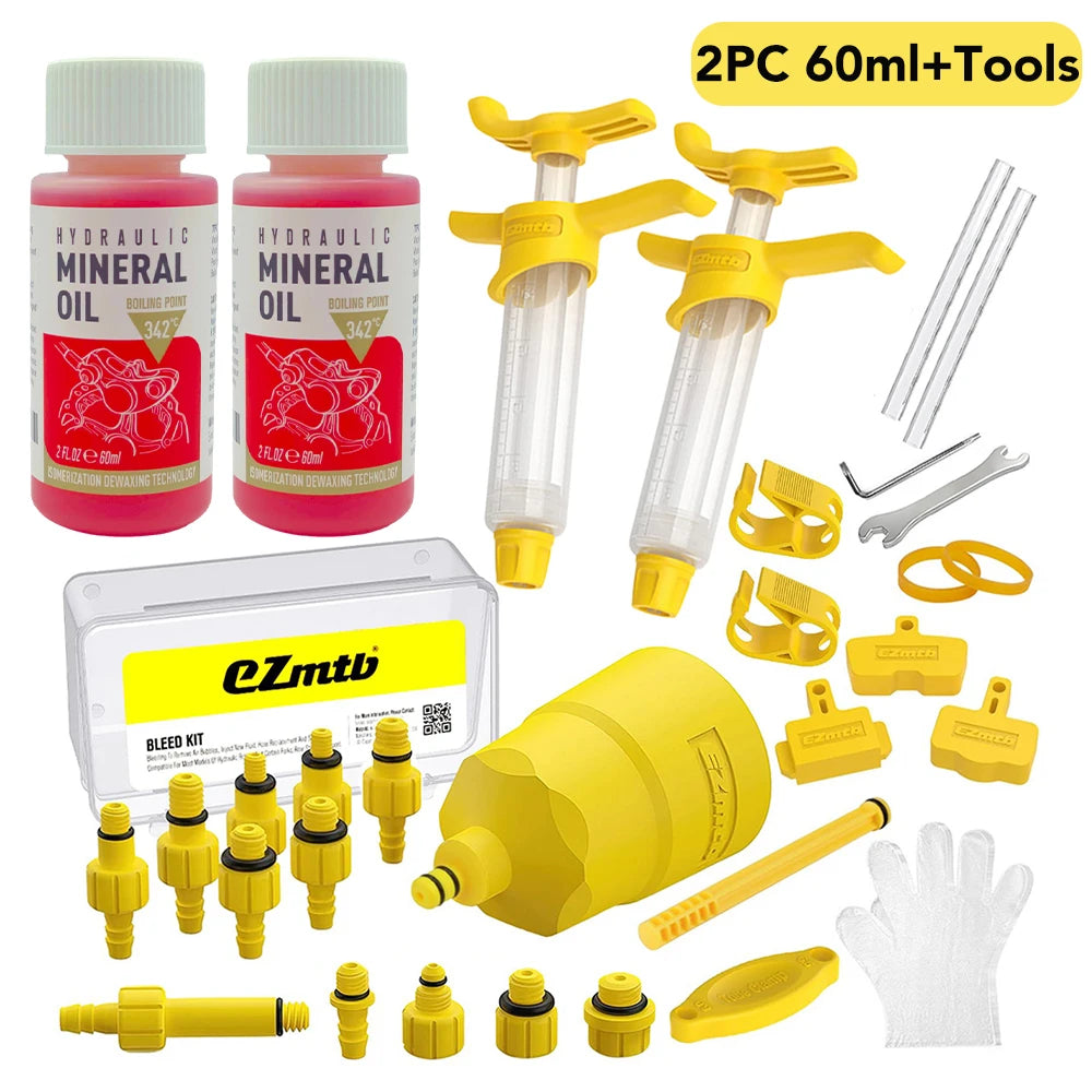 Bicycle Brake Mineral Oil 60ML Bike Hydraulic Disc Brake Oil Bleed Kit For SHIMANO TEKTRO SRAM NUTT Series Brake Repair Tools