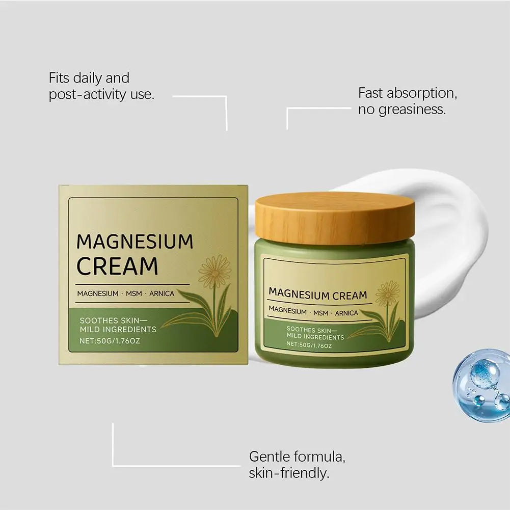 Total Relief Soothing Nerve Cream - 50g Magnesium MSM Arnica Body Butter, Gentle Plant-Based Moisturizer for Daily Skin Care