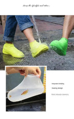 1 Pair Silicone WaterProof Shoe Covers Lip-resistant Rubber Rain Boot Rain Gear Overshoes Accessories for Outdoor Rainy Day
