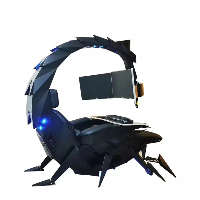 Cluvens Ergonomic Fully Recliner Office Chair Cockpit for 3 or 5 Monitors Zero Gravity Workstation Chair Scorpion Chair Cluvens