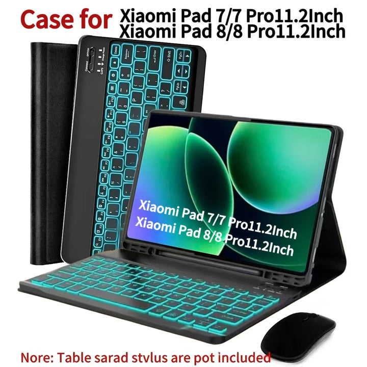 Case for Xiaomi Pad 7 /8 11.2" Bluetooth Keyboard Case for Xiaomi Pad 7/8 Pro 11.2" Wireless Bluetooth Removable Keyboard Case