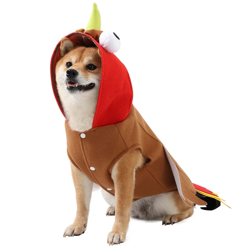 Halloween Dogs Turkey Costume Pets Thanksgiving Costume Winter Clothes Apparel Cosplay Dress Up for Small Medium Large Dogs