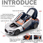 1:32 Atlantic Tourbillon Car Model Alloy Diecast Toys Doors Opened Sound Light Pull Back Miniature Models Office Table Ornaments