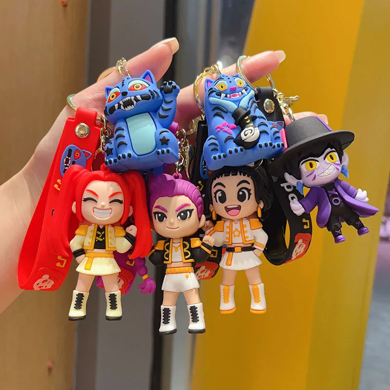 2026 K-pop Idol Group Keychain Rumi Mira Zoey Anime Figure Keyrings PVC Backpack Pendant Birthday Chiritmas Gift Party Favors 키링