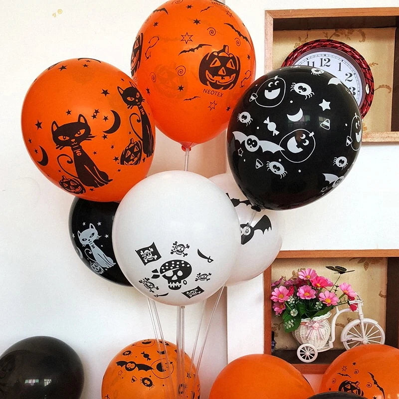 Halloween Decoration Balloon Ghost Pumpkin Skeleton Ghost Bar Party Decor Balloon Decoration 12 inch Latex Balloon