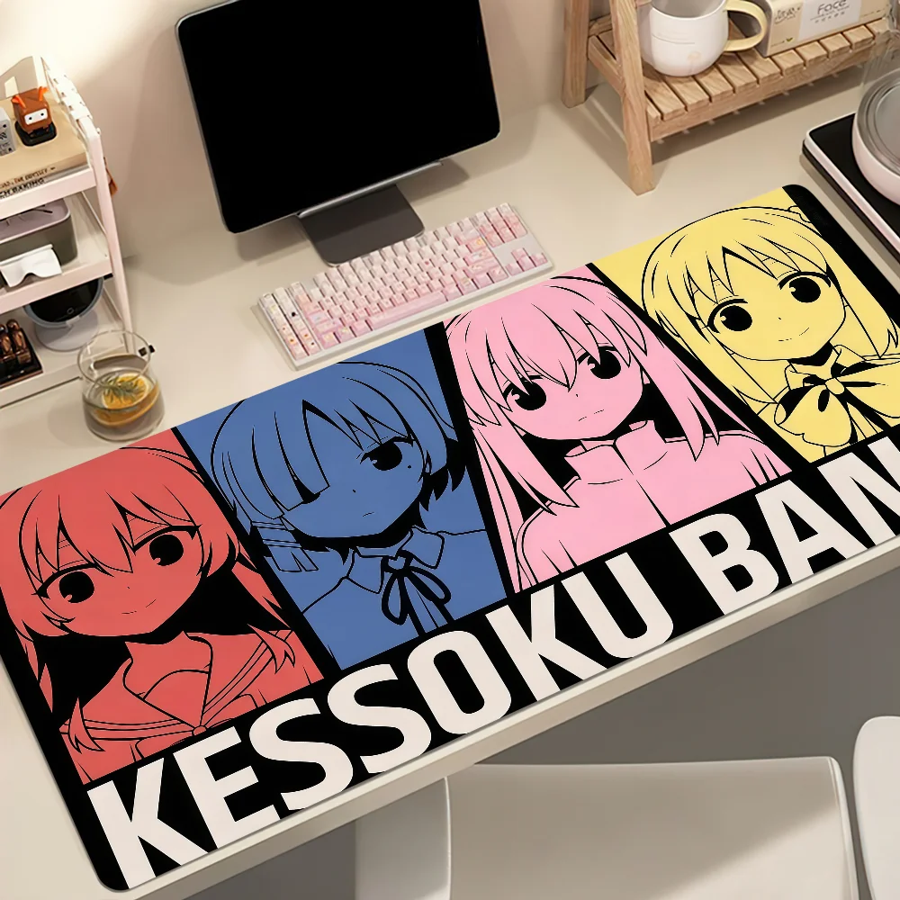 Anime B-Bocchi The Rock! Mouse Pad Large Cute Non-slip Lockedge Desktop Computer Desk Mat Keyboard MousePad Office Gamer Student