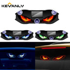 KEVANLY Solar Power Car Demon Eye Light Cool Flashing Warning Light Dynamic Safety Vehicle Signal Lights Universal