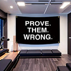 1pc Motivational Fitness Tapestry: Prove Them Wrong - 90x150cm (3x5ft) Inspirational Banner- Suitable for Home Gym, Man Cave,