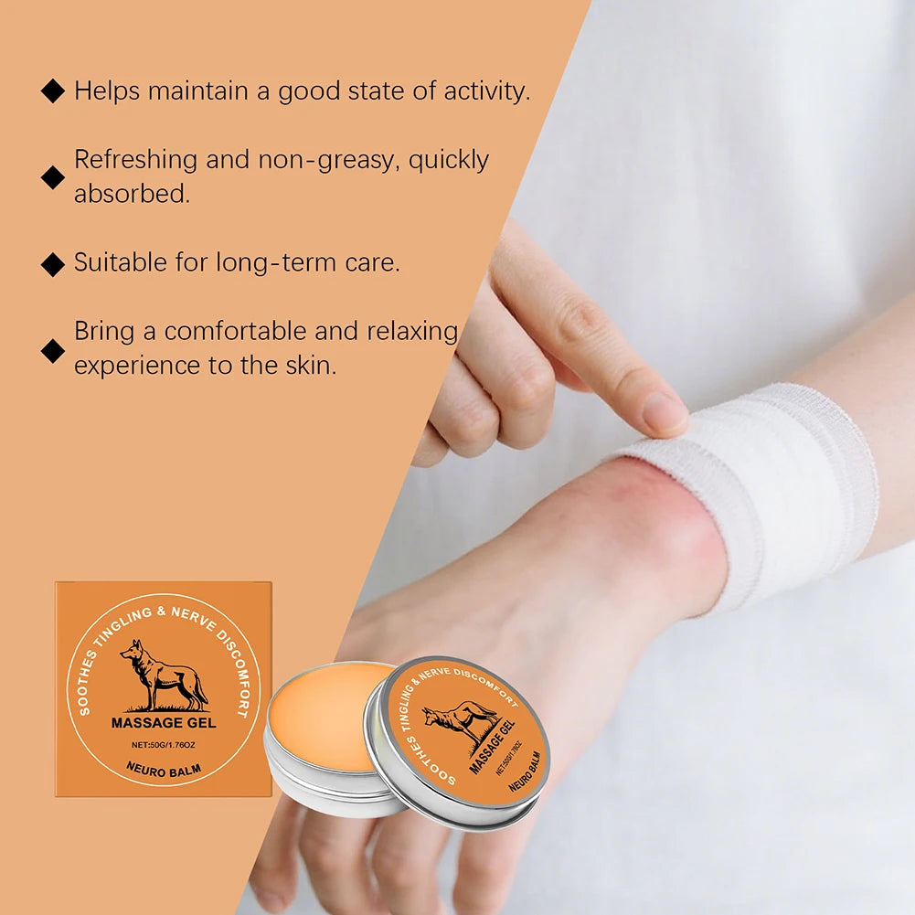 Nerve Relief Balm Natural Herbal Joint Care Cooling Soothing Massage Cream with Magnesium Menthol Joint & Muscle Care Ointment