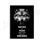 Motivational print, believe in yourself, never be afraid, awaken the beast within, animal motivational poster office decoration