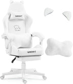 Vigosit Gaming Chair Cute Ears and Kawaii Pillow Ergonomic Computer Game Chair for Girls with Lumbar Support