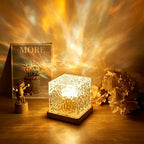Rotating Water Ripple Night Light Projector Portable Aurora Galaxy Lamp for Bedroom, Apartment Dorm Room Ambiance, Romantic Gift