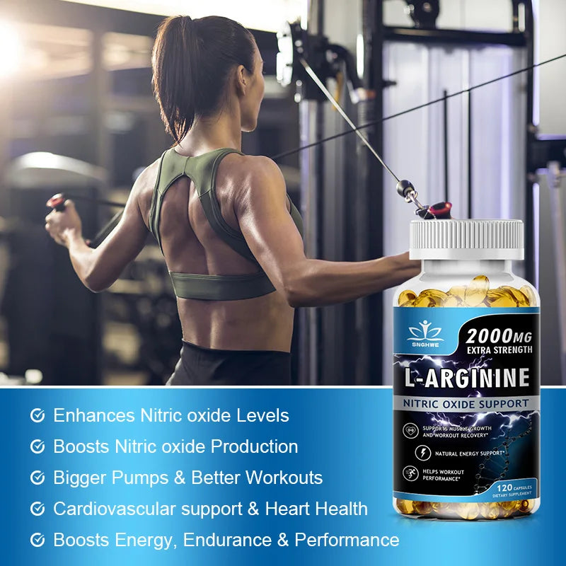 2PCS Men's L-Arginine Endurance Tribulus Terrestris Capsules Male and Female Supplements-Muscle Mass, Endurance and Vitality