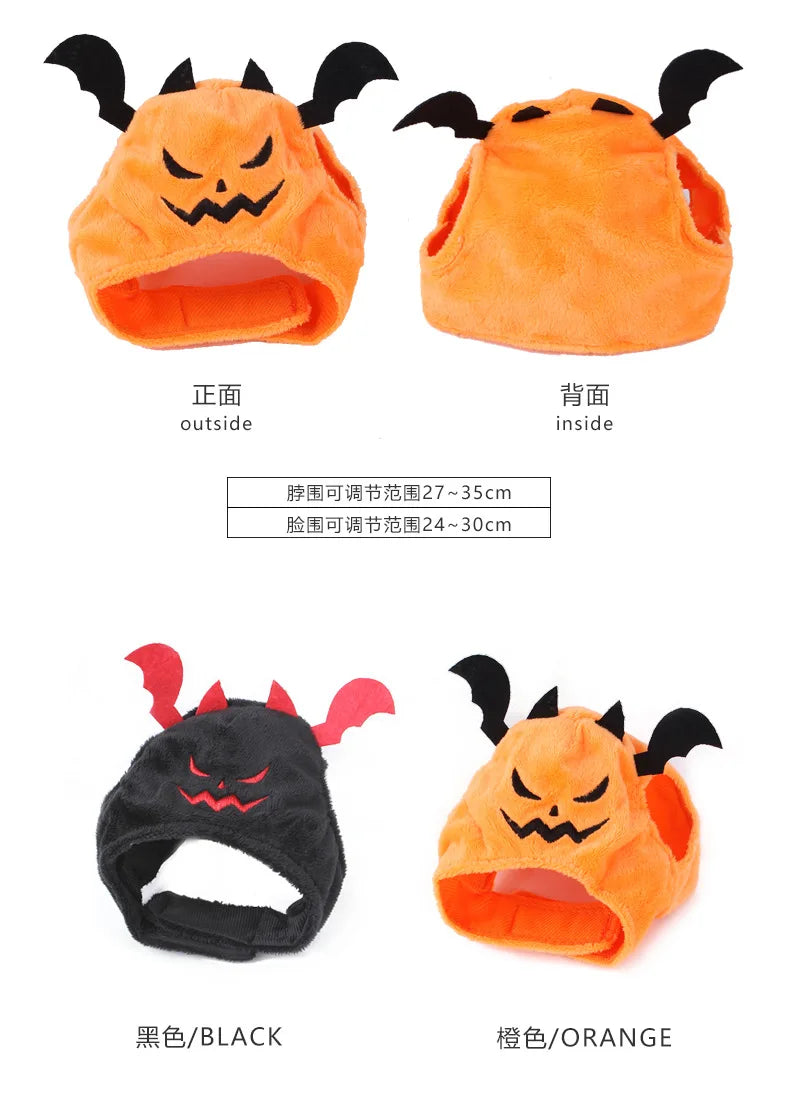 Pet Halloween Dog Cat Costume Dog Cat Costumes for Small Dogs Cosplay Bat Headgear Hat Cat Headgear Pet Supplies