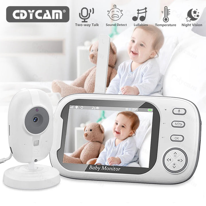 Cdycam New 3.5 inch Wireless Video Baby Monitor Night Vision Temperature Monitoring 2 Way Audio Talk Baby Nanny Security Camera