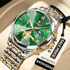 POEDAGAR Luxury Men Watch Top Original Waterproof Luminous Chronograph Man Wristwatch Stainless Steel Quartz Men's Watches Reloj