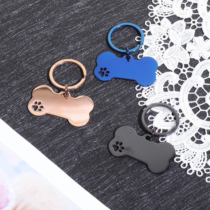 Custom Name Dog Tags Personalized Text Dog ID Tag Bone Shaped Stainless Steel Laser Engraving Anti-lost Customized Pets ID Tag