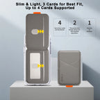 Premium PU Leather Magnetic Phone Card Holder, RFID Anti-Skimming Wallet Compatible with Magnetic Wireless Charging Smartphones,