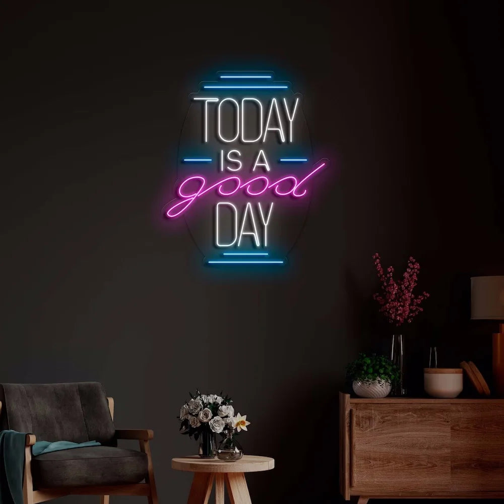 Today Is a Good Day LED Neon Sign Customizable Wall Decor Personalised Motivational Neon Light for Home Office