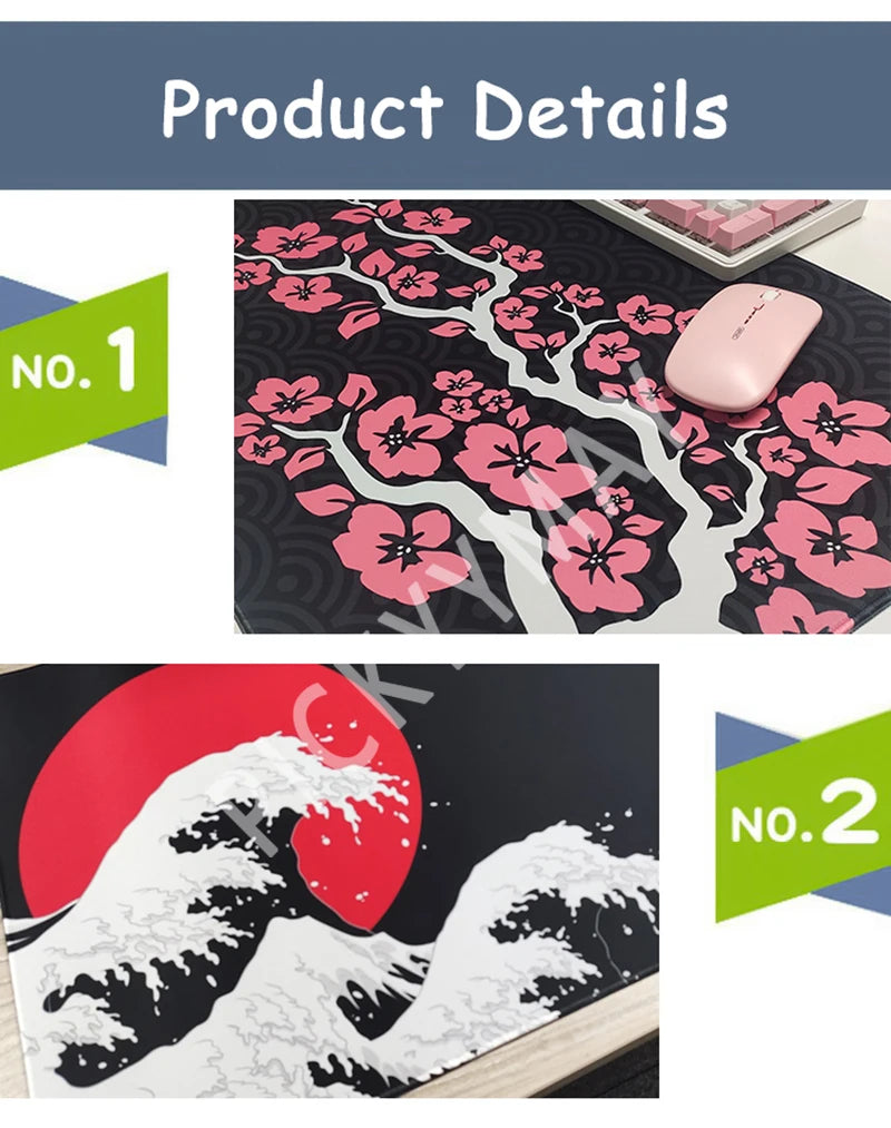 Gaming Mousepads Mousepad Black Cat Large Mouse Mat Office Desk Pads Non-Slip Rubber Gamer Mouse Pad Big Keyboard Mats