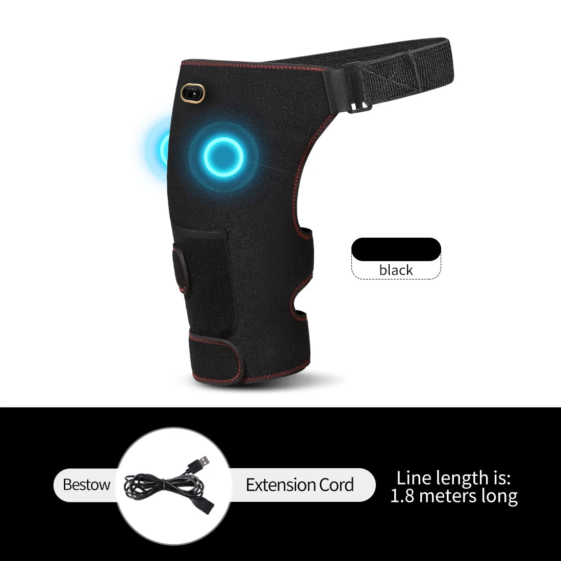 Cordless Heated Hip Support Brace with Massager Relief Lower Back Hip Heating  Massage Support Hips Muscle Relaxation