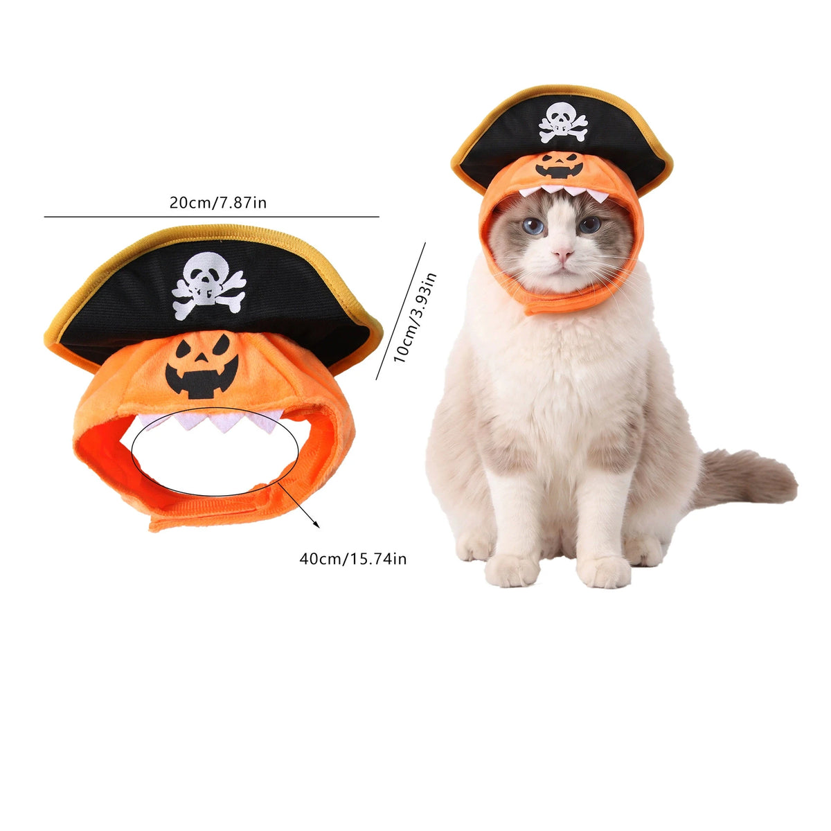 Halloween Pet Costume Hat – Fun Devil/Pumpkin Hat for Cats and Dogs; Warm, Festive, and Quirky – A Holiday Gift for Small Pets