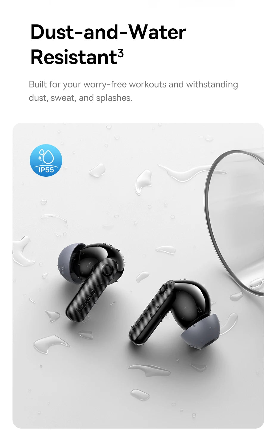 Baseus EP10 Pro ANC Wireless Earbuds Bluetooth 6.0 LDAC Hi Res IP55 12H 55H