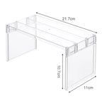 [Kitchen Storage] Clear Expandable Cabinet Organizer, Spice & Dish Divider, Multi-Scene Use For Kitchen & Bathroom