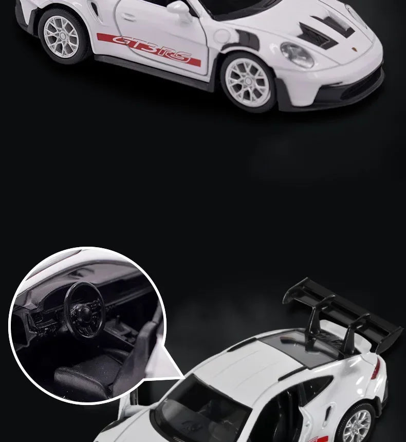 1:36 Porsche 911 GT3 RS Alloy Mini Car Model Racing Diecasts Metal Toy Sports Simulation Collection Pull Back Childrens Gifts