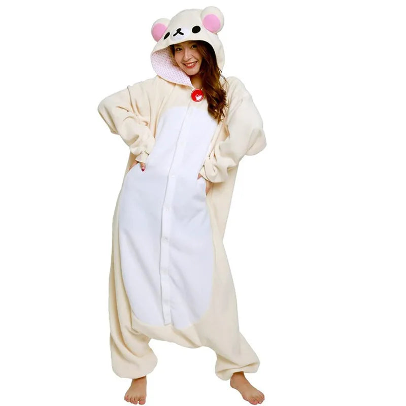 Sazac Rilakkuma Kigurumi Adult Anime Jumpsuit Pajamas Kawaii Cute Cartoon Character Loungewear For Home Party