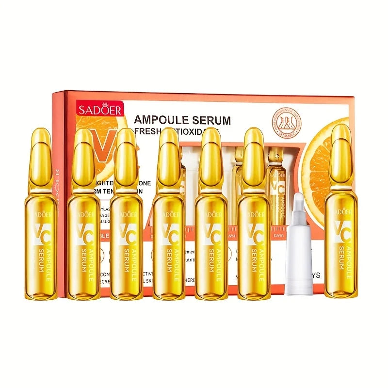 Vitamin C Serum, Each Box Contains 2ml X 7 Vials, Meeting the Needs of Facial Care for a Week, Made with Mild Ingredients, Individually Packaged, Convenient to Use, Safe and Hygienic, Suitable for Men, Alcohol-Free