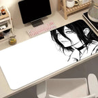 Mouse Pad Kawaii Gaming Accessories Computer Mouse Mat PC Gamer Black And Whit Keyboard Pad Chainsaw Man Reze Desk Mat Mousepad