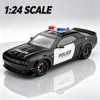 1:24 Challenger SRT Hellcat Police Car Alloy Sports Car Model Metal Racing Car Vehicle Model Sound Light Toy Gift