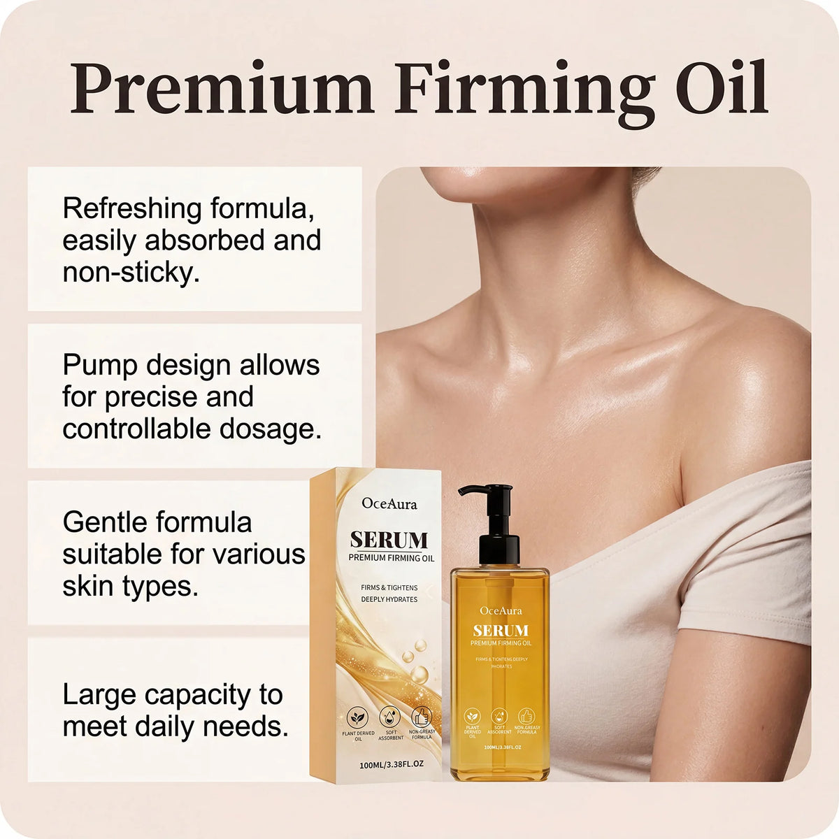 Premium Lifting Firming Body Oil Fast Absorb Nourishing Tighten Elasticity Boost Smooth Skin Care Anti-Sagging Massage Body Oil