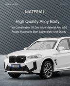 Scale 1:32 M4 X3M Toy Car Model Pull Back Music Light Doors Opened Miniature Vehicle Metal Diecast Models Kids Educational Gifts